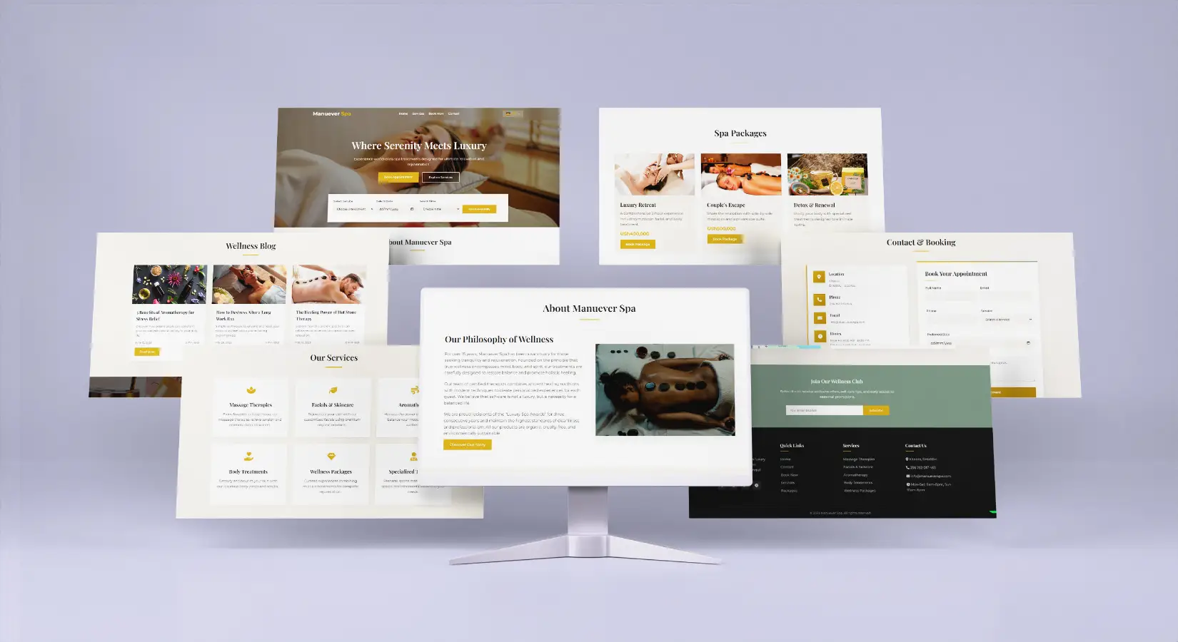 Manuever Spa wellness website by Vernox Studio